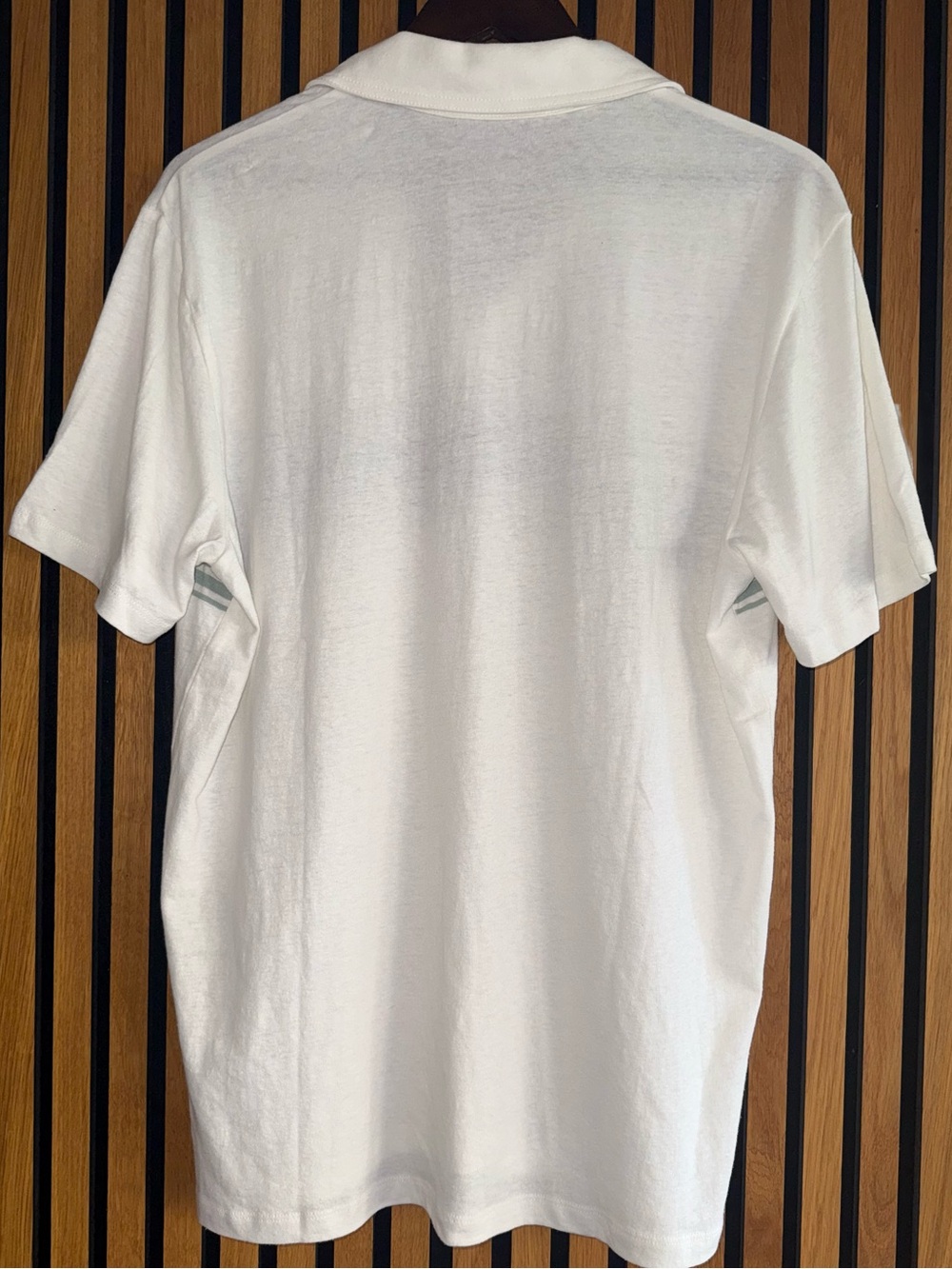 NWT Marine Layer Hemp Cotton Polo Shirt in White/Grey Mist Stripe - Picture 4 of 8